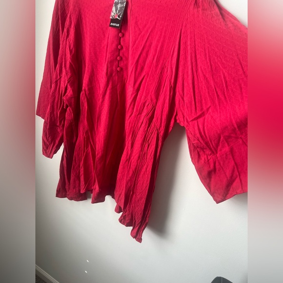 AVENUE Red Tunic Dobby Popover NWT Size 22/24 or 2X - Picture 11 of 16
